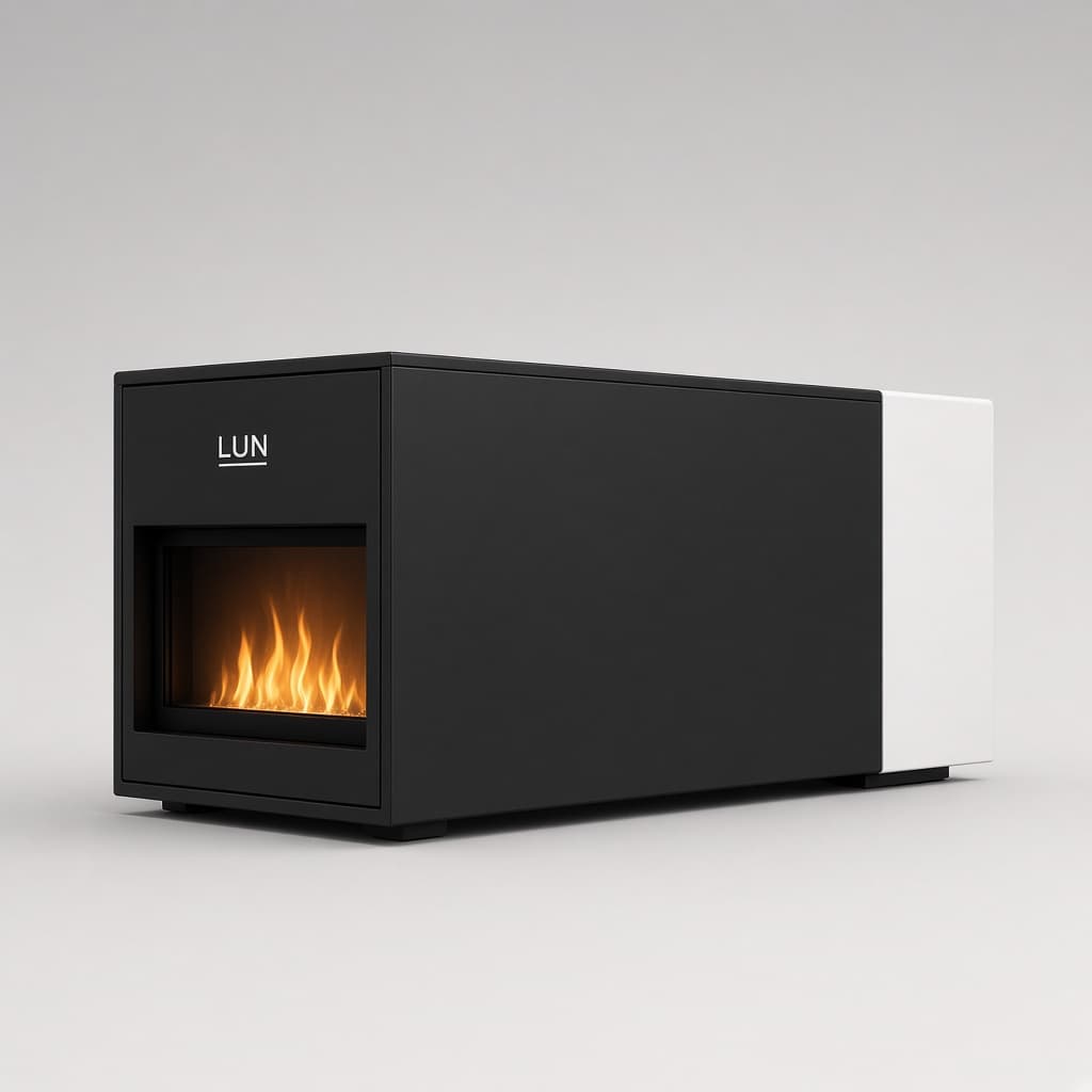 LUN Electric Fireplace Heater by LUN — side view