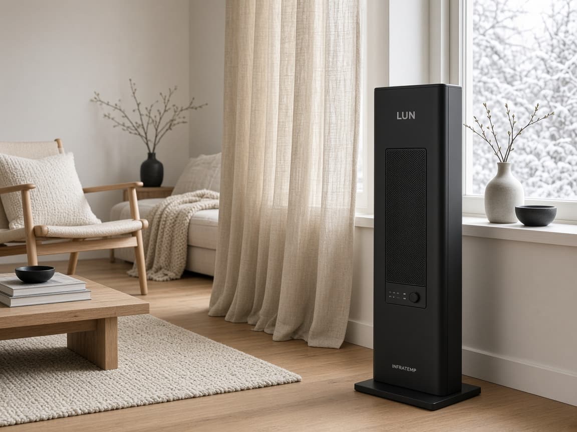 LUN Infrared Heater by LUN in a Scandinavian home setting
